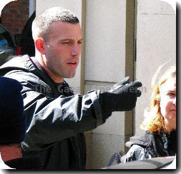 Ben Affleck filming scenes for his heist film 'The Town'.