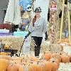 Phoebe Price 
with her mother Flora and dog Henry visits Mr. Bones Pumpkin Patch.