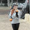 Phoebe Price 
with her mother Flora and dog Henry visits Mr. Bones Pumpkin Patch.