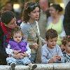 **Exclusive**
Actress Sara Gilbert 
spotted shopping and eating lunch at the Farm with her son Allison Adler.