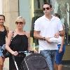 Newly weds Jaime Pressly and husband Simran Singh take Jaime's son Desi shopping in Hollywood. Los Angeles, California.