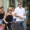 Newly weds Jaime Pressly and husband Simran Singh take Jaime's son Desi shopping in Hollywood. Los Angeles, California.