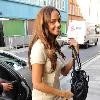 Alesha Dixon arrives at a London office building.