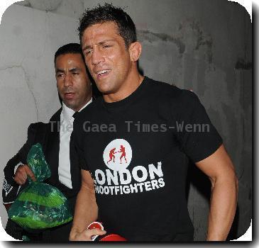 Alex Reid arriving for his cage fight in the east end of London.