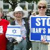 Activists hold posters during an anti-nukes rally Protesters participated in the rally to say no to Iran for possessing nuclear weapons. Washington DC.