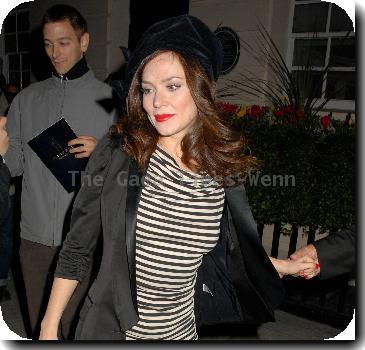 Anna Friel
leaves the Theatre Royal Haymarket.