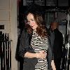 Anna Friel
leaves the Theatre Royal Haymarket.