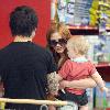 Pete Wentz and Ashlee Simpson take their son, Bronx Mowgli, at PetCo in Studio City to pick up a goldfish Los Angeles.