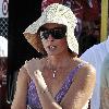 Ashley Judd watches her husband compete in the Firestone Indy 300 at the Homestead Miami Speedway Homestead.