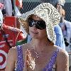 Ashley Judd watches her husband compete in the Firestone Indy 300 at the Homestead Miami Speedway Homestead.