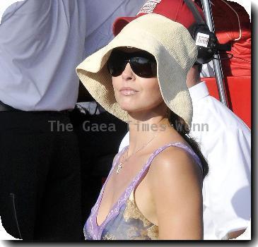 Ashley Judd watches her husband compete in the Firestone Indy 300 at the Homestead Miami Speedway Homestead.