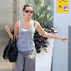 Ashley Tisdale leaving her gym in West Hollywood while wearing red sunglasses Los Angeles.