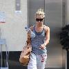 Ashley Tisdale arrives to a West Hollywood gym Los Angeles.