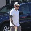 ***Exclusive***Benji Madden picks up a drink from a restaurant in West Hollywood. Los Angeles.