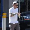 ***Exclusive***Benji Madden picks up a drink from a restaurant in West Hollywood. Los Angeles.