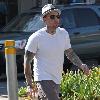 ***Exclusive***Benji Madden picks up a drink from a restaurant in West Hollywood. Los Angeles.