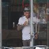 ***Exclusive***Benji Madden picks up a drink from a restaurant in West Hollywood. Los Angeles.