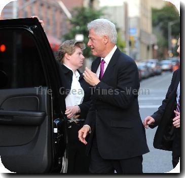 Former US President Bill Clinton outside Comedy Central studios after an appearance on 'The Daily Show with John Stewart' New York City.