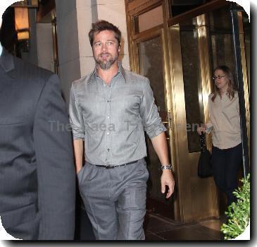 Brad Pitt departs his hotel New York City.