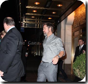 Brad Pitt departs his hotel New York City.