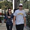 ***Exclusive***Brody Jenner and Jayde Nicole leaving Cafe Primo on Sunset Boulevard. Jenner is wearing a t-shirt which reads: 'Late Show with David Letterman' Los Angeles.