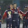 Owais Shah of the Delhi Daredevils plays a shot during the Airtel Champions League Twenty20 group D match between Delhi Daredevils and Wayamba Elevens at the Feroz Shah Kotla Stadium.