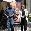 **Exclusive**'Frasier' star, David Hyde Pierce,takes a break while out shopping with a friend Los Angeles, California - 16-09-09 Mandatory Credit: IANS-WENN