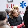 Edie Falco during a break from filming her new Showtime drama 'Nurse Jackie' in Manhattan.