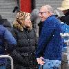 Edie Falco during a break from filming her new Showtime drama 'Nurse Jackie' in Manhattan.