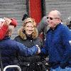 Edie Falco during a break from filming her new Showtime drama 'Nurse Jackie' in Manhattan.