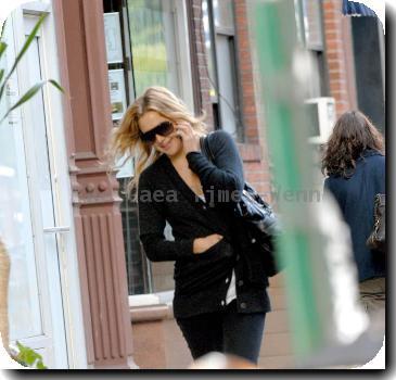 **Exclusive**Kate Hudson leaving Grey Dog's Coffee while talking on her cell phone New York City.