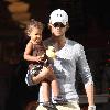 Gabriel Aubry and daughter Nahla Ariela Aubry leaving Pottery Barn Kids in Hollywood Los Angeles.