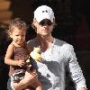 Gabriel Aubry and daughter Nahla Ariela Aubry leaving Pottery Barn Kids in Hollywood Los Angeles.