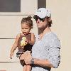 Gabriel Aubry and daughter Nahla Ariela Aubry leaving Pottery Barn Kids in Hollywood Los Angeles.