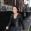 Jessie Wallace on her way to Caluccio's Restaurant for some take away food after leaving the Manchester Opera House, where she is performing in the stage production play 'Stepping Out'Manchester.