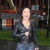 Jessie Wallace on her way to Caluccio's Restaurant for some take away food after leaving the Manchester Opera House, where she is performing in the stage production play 'Stepping Out'Manchester.