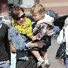 Jessica Alba carrying her daughter, Honor Marie Warren, after having breakfast at The Griddle in West Hollywood with friends. Los Angeles.