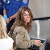 Fitness guru Jillian Michaels passes through airport security checkpoint to catch a flight.