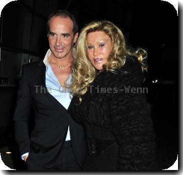 Jocelyn Wildenstein arriving at the 'Le Cirque' restaurant with her boyfriend. New York City.