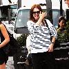 Julianne Moore laughs with a friend after having lunch in Manhattan New York City.