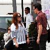 Julianne Moore laughs with a friend after having lunch in Manhattan New York City.