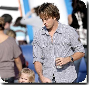 Larry Birkhead and daughter Dannielynn visits Mr. Bones Pumpkin Patch in West Hollywood Los Angeles.