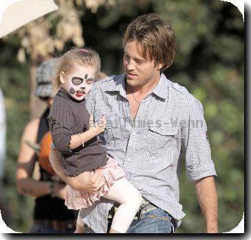 Larry Birkhead and daughter Dannielynn visits Mr. Bones Pumpkin Patch in West Hollywood Los Angeles.