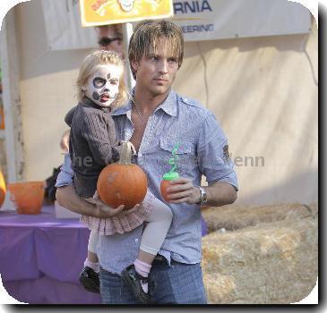 Larry Birkhead and daughter Dannielynn visits Mr. Bones Pumpkin Patch in West Hollywood Los Angeles.