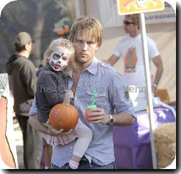 Larry Birkhead and daughter Dannielynn visits Mr. Bones Pumpkin Patch in West Hollywood Los Angeles.