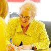 Madeleine Albright first woman United States Secretary of State signs copies of her new book 'Read My Pins Stories from a Diplomat's Jewel Box' at Borders Books Chicago.