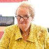 Madeleine Albright first woman United States Secretary of State signs copies of her new book 'Read My Pins Stories from a Diplomat's Jewel Box' at Borders Books Chicago.