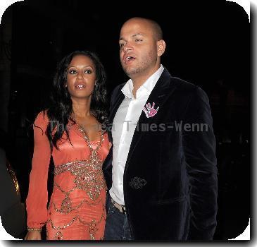 Melanie Brown and her husband Stephen Belafonte arriving back at their hotel. Upon arrival Belafonte boasted to snappers about the size of his manhood, which had Mel in fits of laughter! London.