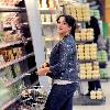 Natalie Cassidy shopping at Marks and Spencers London.