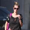 Nicky Hilton wearing cut off denim shorts and flip flops, leaves a beauty salon in Beverly Hills after getting her eyebrows done Los Angeles.